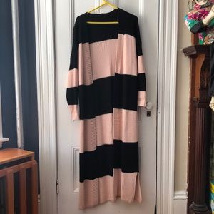 Foxblood Black & Pink Striped Knit Sweater